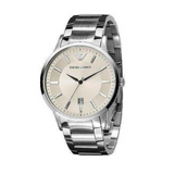 Emporio Armani Classic Quartz White Dial Silver Steel Strap Watch For Men - AR2430 Buy Now By Emporio Armani