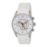 Emporio Armani Sport Chronograph White Dial White Silicone Strap Watch For Men - AR5859 Buy Now By Emporio Armani