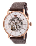 Emporio Armani Meccanico Automatic White Dial Brown Leather Strap Watch For Men - AR60027 Buy Now By Emporio Armani