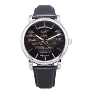 Emporio Armani Analog Automatic Black Dial Black Leather Strap Watch For Men - AR60040 Buy Now By Emporio Armani