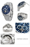 Emporio Armani Mario Chronograph Automatic Blue Dial Silver Steel Strap Watch For Men - AR60052 Buy Now By Emporio Armani