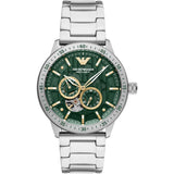 Emporio Armani Meccanico Chronograph Automatic Green Dial Silver Steel Strap Watch For Men - AR60053 Buy Now By Emporio Armani