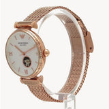 Emporio Armani Meccanico Automatic White Dial Rose Gold Mesh Strap Watch For Women - AR60063 Buy Now By Emporio Armani