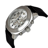 Emporio Armani Sportivo Chronograph Silver Dial Black Leather Strap Watch For Men - AR6054 Buy Now By Emporio Armani