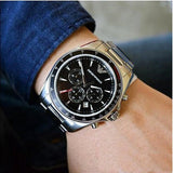 Emporio Armani Sigma Chronograph Black Dial Silver Steel Strap Watch For Men - AR6098 Buy Now By Emporio Armani