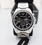 Emporio Armani Sigma Chronograph Black Dial Silver Steel Strap Watch For Men - AR6098 Buy Now By Emporio Armani