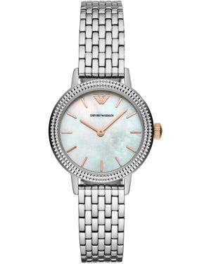 Emporio Armani Interchangeable Analog Mother of Pearl Dial Silver Steel Strap Watch For Women - AR80020 Buy Now By Emporio Armani