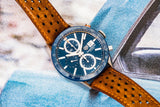 Tag Heuer Carrera Automatic Chronograph Blue Dial Brown Leather Strap Watch for Men - CBN2A1A.FC6537