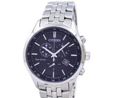 Citizen Eco Drive Chronograph Black Dial Silver Steel Strap Watch For Men - AT2140-55E Buy Now By Citizen