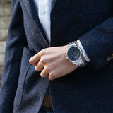 Citizen Eco Drive Chronograph Blue Dial Silver Steel Strap Watch For Men - AT2140-55L Buy Now By Citizen