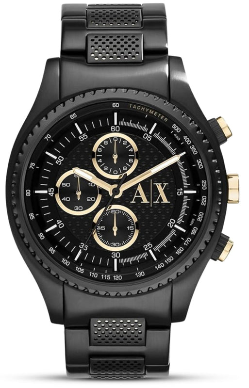 Armani Exchange Chronograph Black Dial Black Steel Strap Watch For Men - AX1604 Buy Now By Armani Exchange