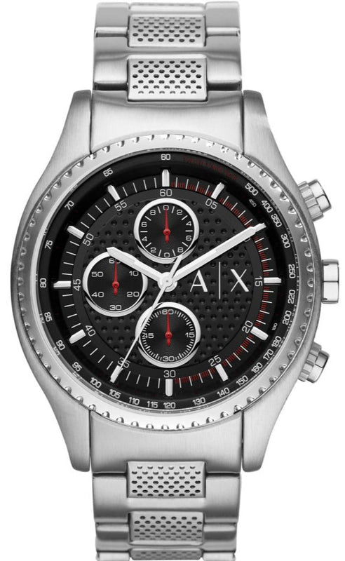 Armani Exchange The Driver Chronograph Black Dial Silver Steel Strap Watch For Men - AX1612 Buy Now By Armani Exchange