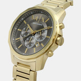 Armani Exchange Banks Chronograph Black Dial Gold Steel Strap Watch For Men - AX1721 Buy Now By Armani Exchange