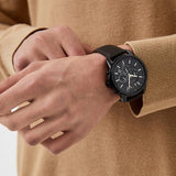 Armani Exchange Outerbanks Chronograph Black Dial Brown Leather Strap Watch For Men - AX1732 Buy Now By Armani Exchange
