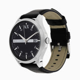 Armani Exchange Hampton Chronograph Black Dial Black Leather Strap Watch For Men - AX2101 Buy Now By Armani Exchange