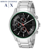 Armani Exchange Hampton Chronograph Black Dial Silver Steel Strap Watch For Men - AX2163 Buy Now By Armani Exchange