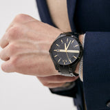 Armani Exchange Hampton Chronograph Black Dial Black Steel Strap Watch For Men - AX2413 Buy Now By Armani Exchange