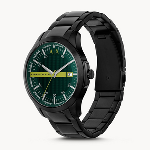 Armani Exchange Hampton Black Dial Black Steel Strap Watch For Men - AX2407 Buy Now By Armani Exchange
