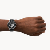 Armani Exchange Cayde Chronograph Black Dial Black Leather Strap Watch for Men - AX2745 Buy Now By Armani Exchange