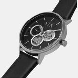 Armani Exchange Cayde Chronograph Black Dial Black Leather Strap Watch for Men - AX2745 Buy Now By Armani Exchange