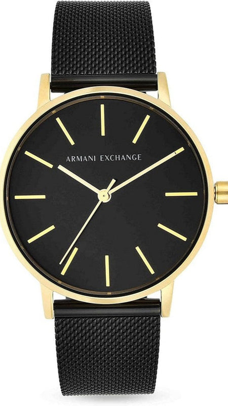 Armani Exchange Lola Three Hand Black Dial Black Mesh Strap Watch For Women - AX5548 Buy Now By Armani Exchange