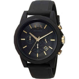Armani Exchange Outerbanks Chronograph Black Dial Black Steel Strap Watch For Men - AX7105 Buy Now By Armani Exchange