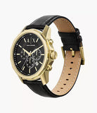 Armani Exchange Outerbanks Chronograph Black Dial Black Leather Strap Watch For Men - AX7133 Buy Now By Armani Exchange