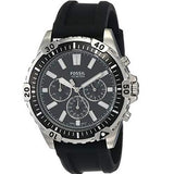 Fossil Garrett Chronograph Black Dial Black Rubber Strap Watch for Men - FS5624 Buy Now By Fossil