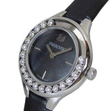 Swarovski Lovely Crystals Mother of Pearl Black Dial Black Leather Strap Watch for Women - 5242898 Buy Now By Swarovski