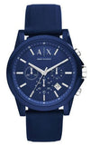 Armani Exchange Outerbanks Chronograph Blue Dial Blue Silicone Strap Watch For Men - AX1327 Buy Now By Armani Exchange