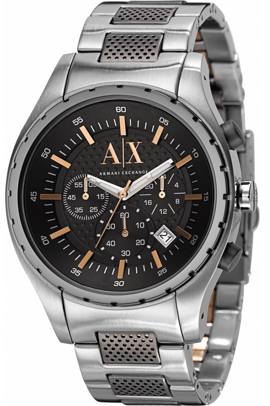 Armani Exchange Chronograph Black Dial Silver Steel Strap Watch For Men - AX1093 Buy Now By Armani Exchange