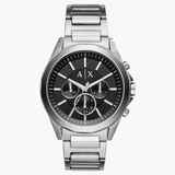 Armani Exchange Drexler Chronograph Black Dial Silver Steel Strap Watch for Men - AX2600 Buy Now By Armani Exchange