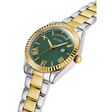 Guess Luna Quartz Green Dial Two Tone Steel Strap Watch For Women - GW0308L5 Buy Now By Guess