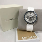 Michael Kors Berkley Chronograph Silver Dial White Rubber Strap Watch For Women - MKO1040 Buy Now By Michael Kors