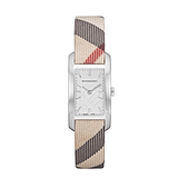 Burberry The Pioneer Silver Dial Haymarket Beige Leather Strap Watch for Women - BU9406 Buy Now By Burberry