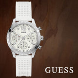 Guess Marina Quartz White Dial White Rubber Strap Watch For Women - W1025L1 Buy Now By Guess