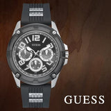 Guess Delta Black Dial Black Silicone Strap Watch for Men - GW0051G1 Buy Now By Guess
