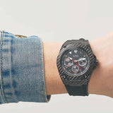 Guess Legacy Black Dial Black Rubber Strap Watch For Men - W1048G2 Buy Now By Guess