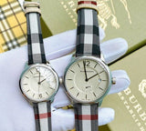 Burberry The Classic Horseferry Silver Dial Black Leather Strap Watch for Men - BU10002 Buy Now By Burberry