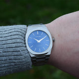 D1 Milano Ultra Thin Blue Dial Silver Steel Watch for Men - D1-UTBJ03 Authentic Buy Shop Now