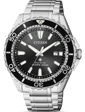 Citizen Promaster Diver Chronograph Black Dial Silver Steel Strap Watch For Men - BN0190-82E Buy Now By Citizen