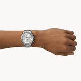 Fossil Bannon Multifunction Chronograph Silver Dial Silver Steel Strap Watch for Men - BQ2490 Buy Now By Fossil