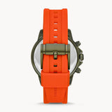 Fossil Bannon Chronograph Grey Dial Orange Silicone Strap Watch for Men - BQ2500 Buy Now By Fossil