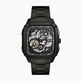 Fossil Inscription Automatic Skeleton Black Dial Black Steel Strap Watch for Men - BQ2574 Buy Now By Fossil
