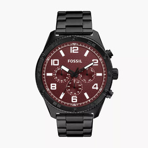 Fossil Brox Multifunction Maroon Dial Black Steel Strap Watch for Women - BQ2803 Buy Now By Fossil