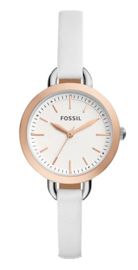Fossil Classic Minute White Dial White Leather Strap Watch for Women - BQ3328 Buy Now By Fossil