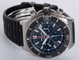 Breitling Super Chronomat B01 44 Black Dial Black Rubber Strap Watch for Men - AB0136251B2S1 Buy Now By Breitling