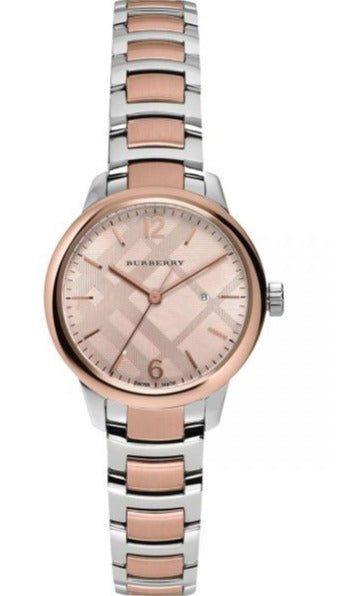 Burberry The Classic Rose Gold Dial Two Tone Steel Strap Watch for Women - BU10117 Buy Now By Burberry