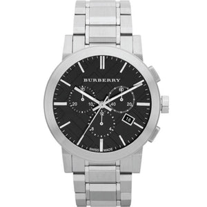 Burberry The City Black Dial Silver Steel Strap Watch for Men - BU9351 Buy Now By Burberry