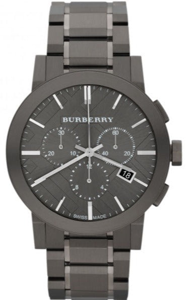 Burberry The City Grey Dial Gunmetal Grey Steel Strap Watch for Men - BU9354 Buy Now By Burberry